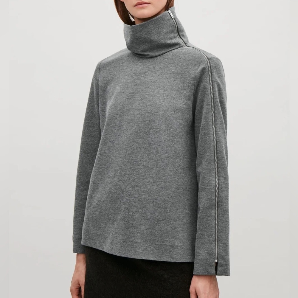 COS metal zip long sleeve top